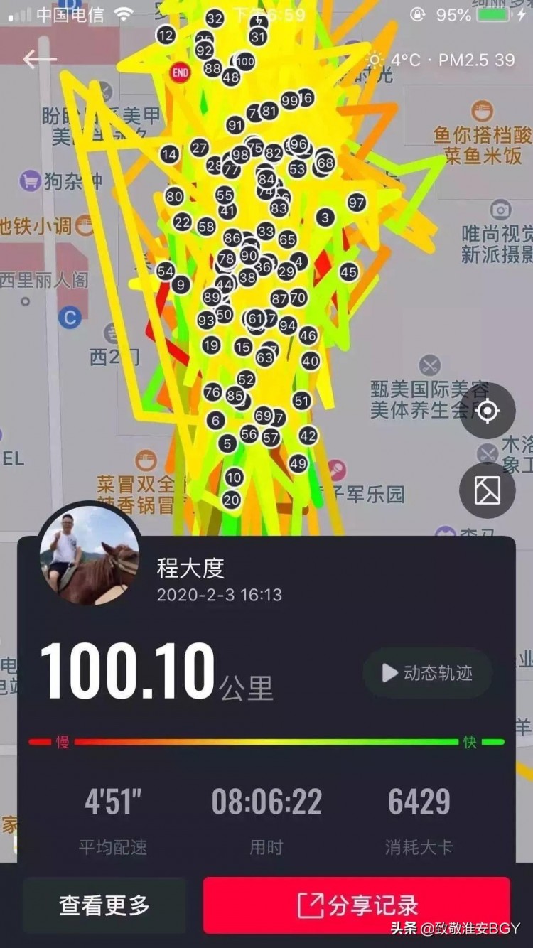 真會玩！淮安竟有人在家跑完馬拉松
