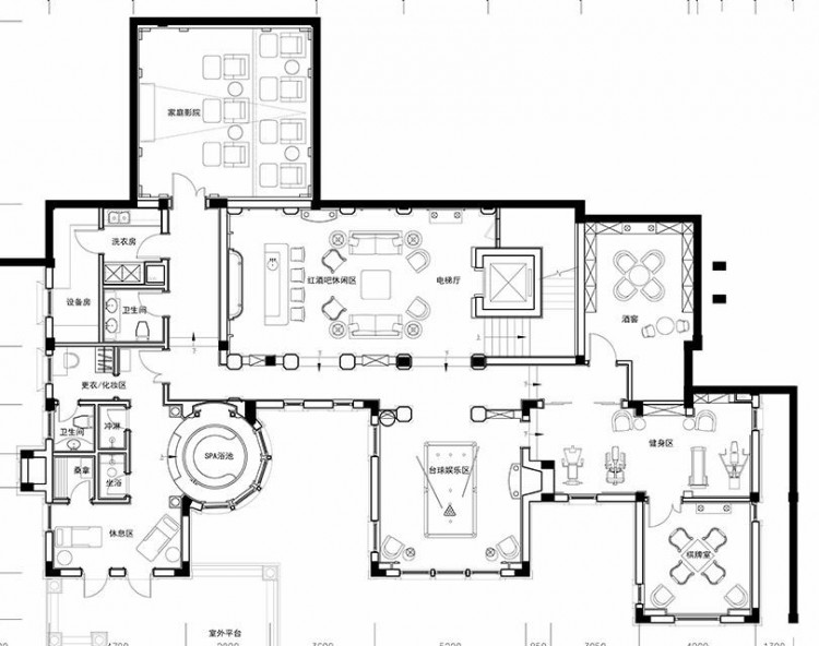 800平自建別墅600萬硬裝歐式風格SPA酒吧全有了