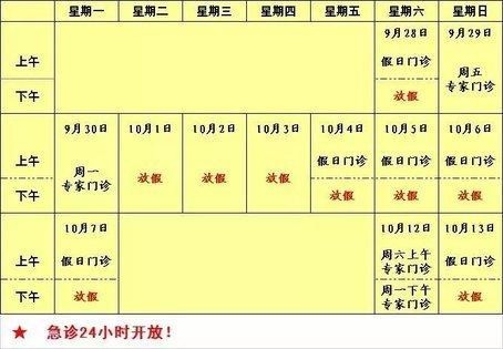 快收藏！福建各醫院國慶假期門診安排表新鮮出爐